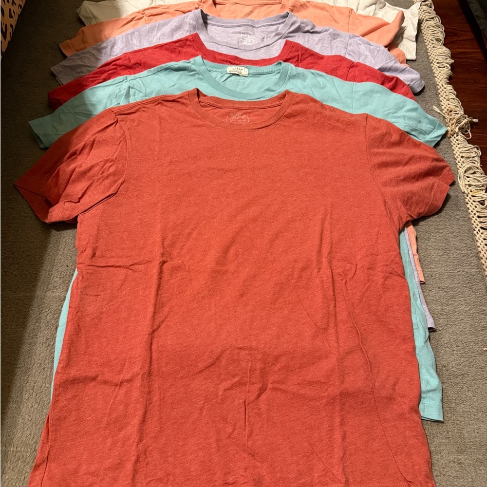 J.Crew Men’s T-Shirt Bundle Lot 6 Size Large 100% Cotton Casual Tees - Picture 3 of 9